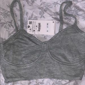 ZARA CROPPED TOP SEA GREEN